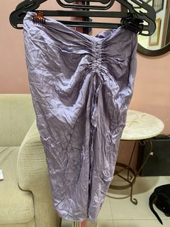 Lilac Ruched Skirt Rok Serut