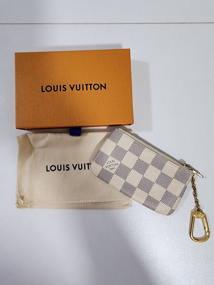 Louis Vuitton Key Pouch Damier Azur White/Blue in Canvas with