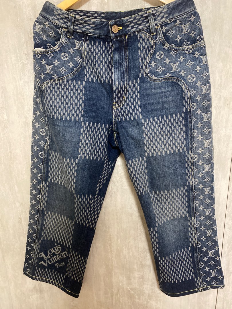Straight jeans Louis Vuitton x Nigo Blue size 34 US in Cotton - 35532720