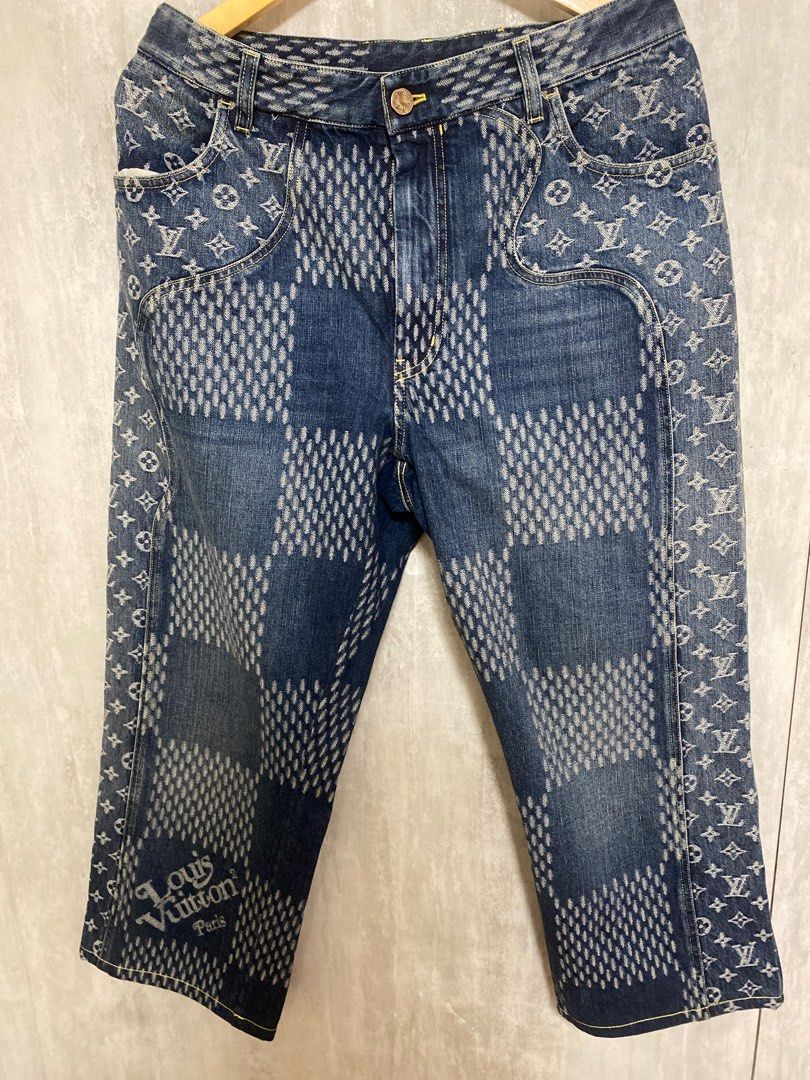 Louis Vuitton LV Monogram Patchwork Denim Pants, Men's Fashion, Bottoms,  Jeans on Carousell