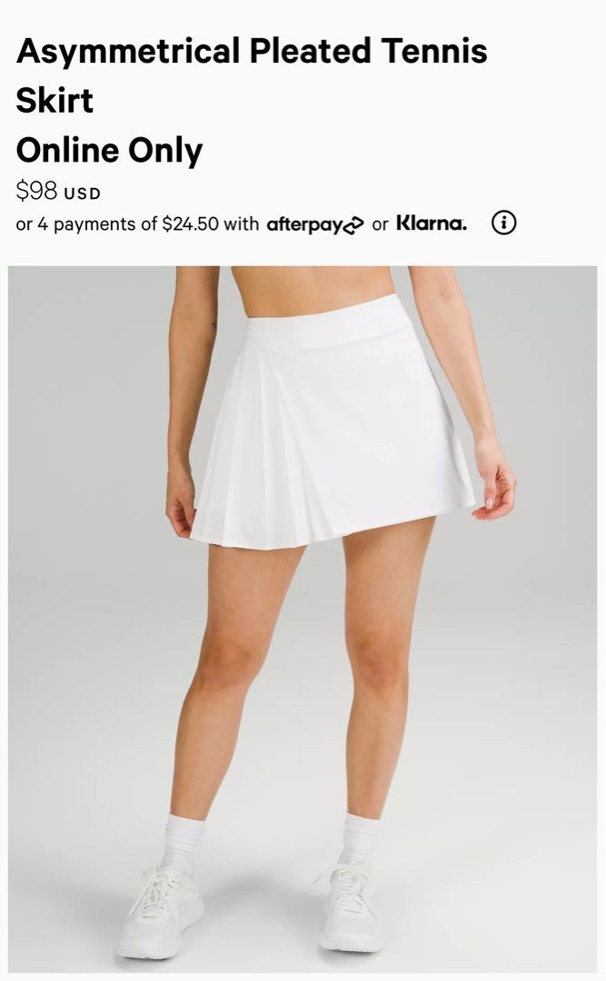 Lululemon Asymmetrical Pleated tennis skirt