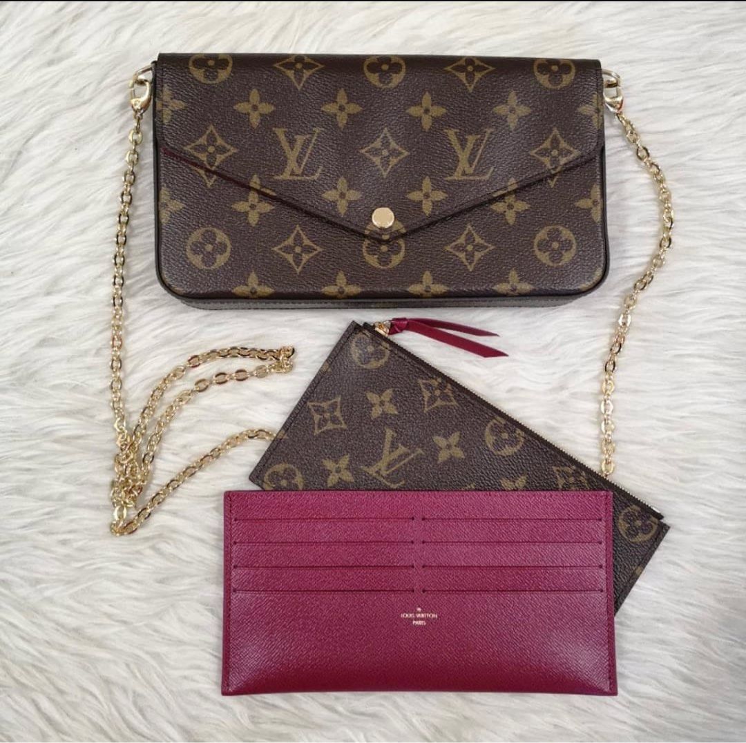 LV Felicie Pochette Monogram Canvas, Luxury, Bags & Wallets on Carousell