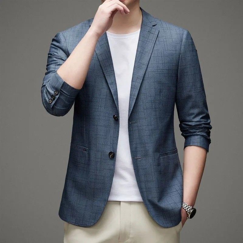 Men jacket blazer greyish blue blazer jacket men blazer men jacket