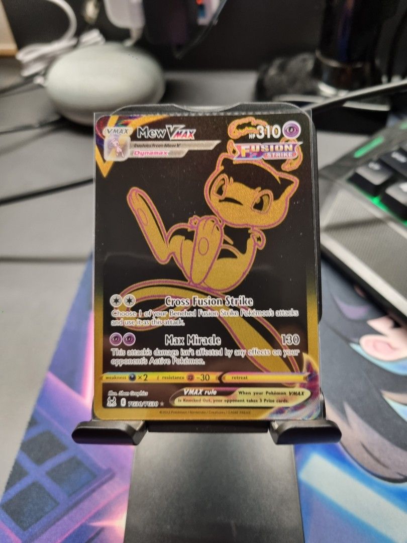 Pokemon - Mew VMax - TG30 - Trainer Gallery - Lost Origin - Full Art -  Black & Gold Holo Foil Card