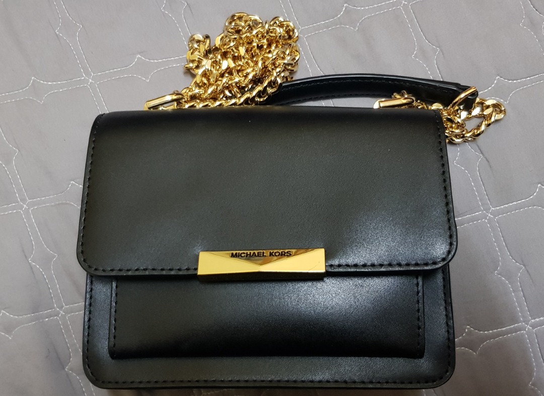 Michael kors large gusset crossbody on sale bag gold tone hardware