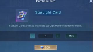 Mobile legend Starlight Card (sale)
