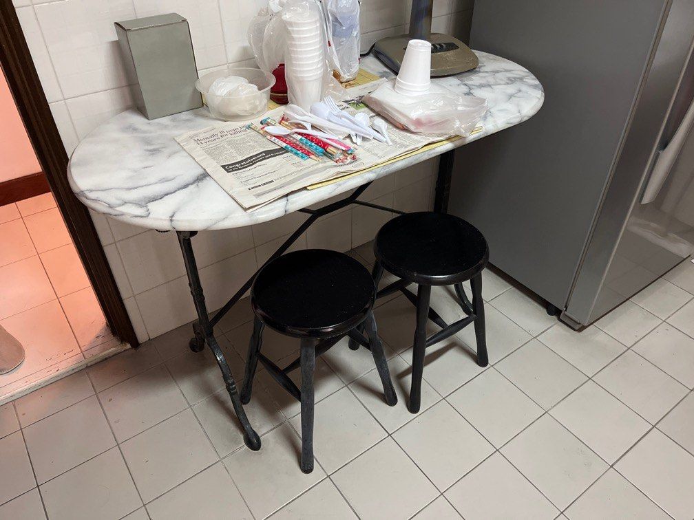 Old school Table and chair, Furniture & Home Living, Furniture, Tables