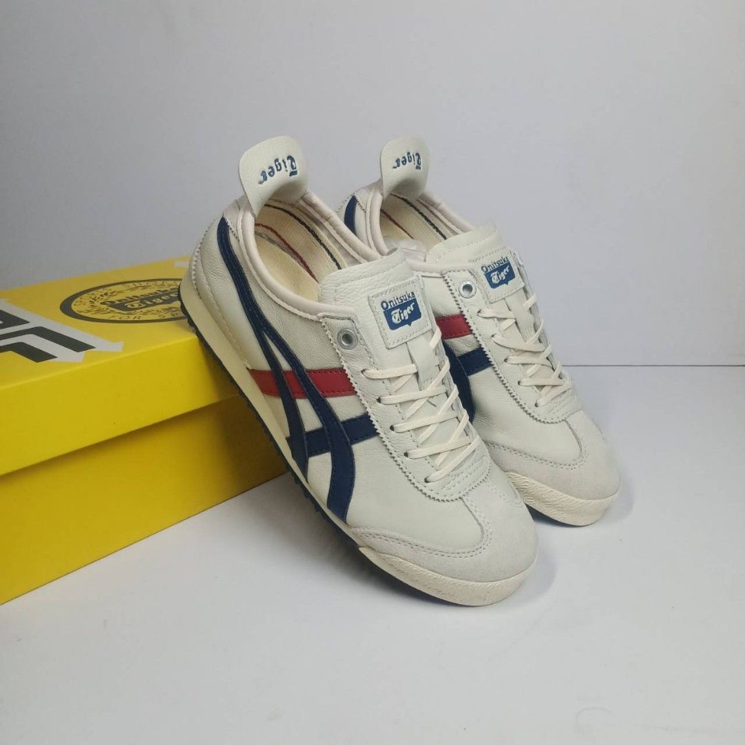 Onitsuka Tiger Mexico 66 Super Deluxe Cream blue red on Carousell