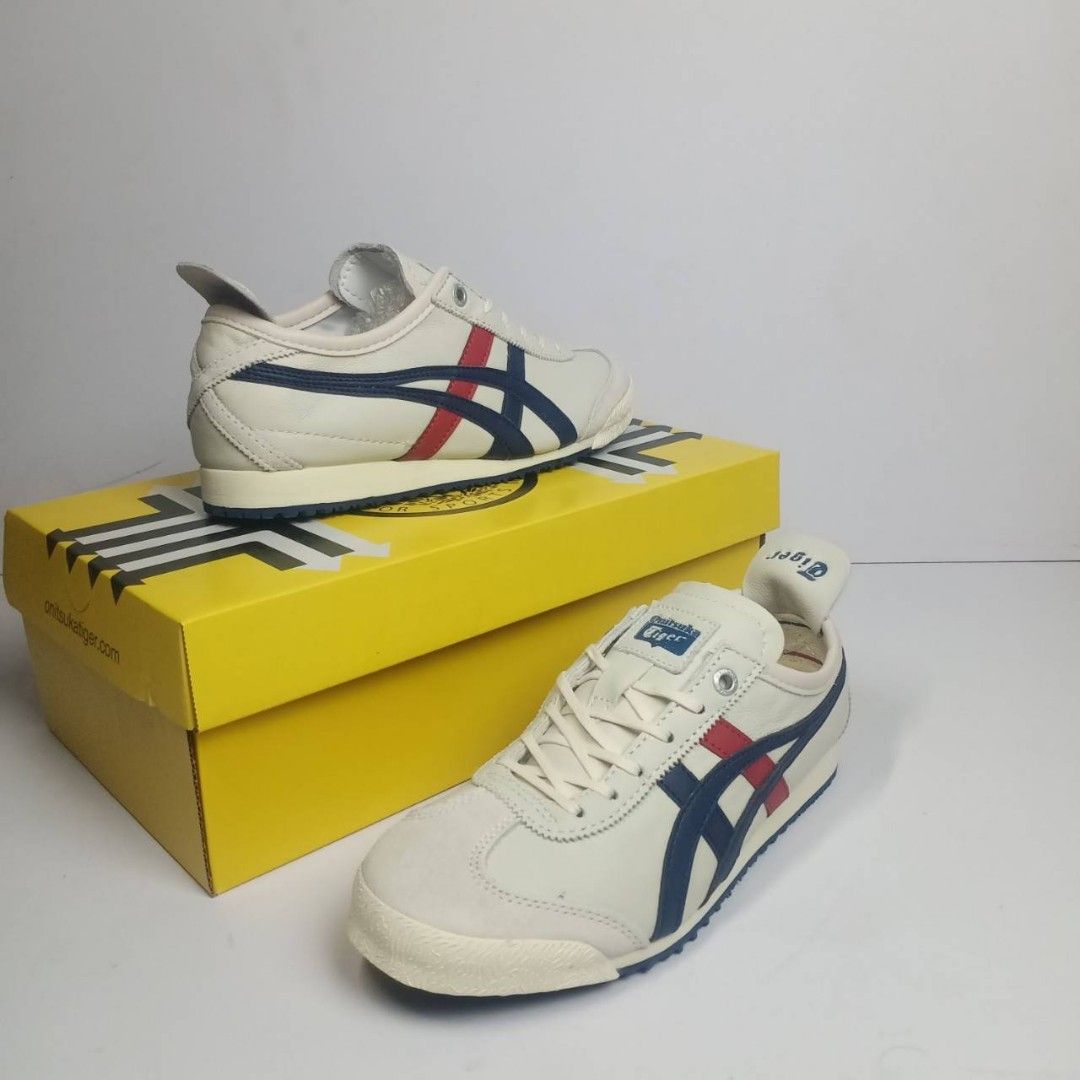 Onitsuka Tiger Mexico 66 Super Deluxe Cream blue red on Carousell