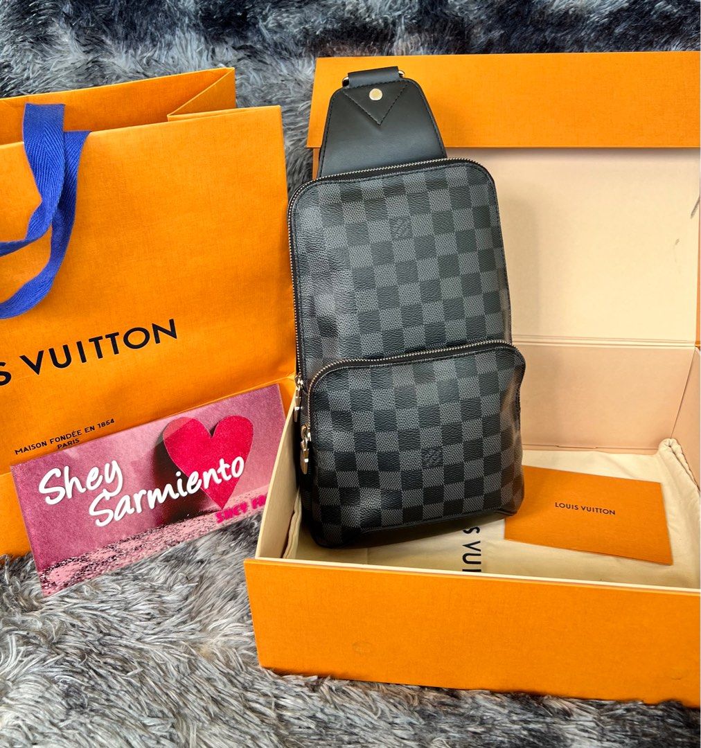 Preowned Louis Vuitton Avenue Sling Bag Damier Graphite Cross Body  AUTHENTIC LV  eBay