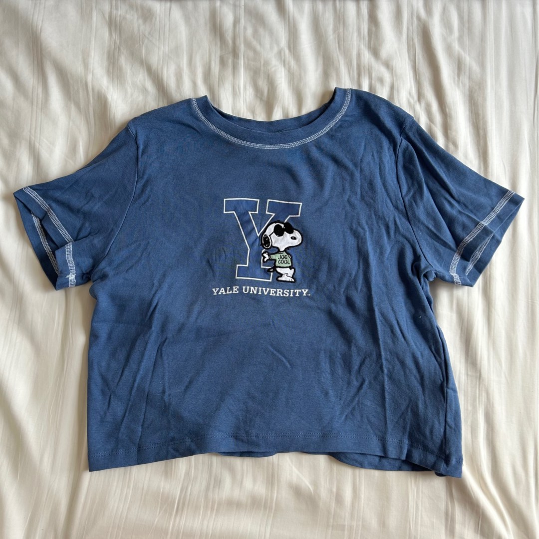 Peanuts x YALE Crop Top, Women's Fashion, Tops, Shirts on Carousell
