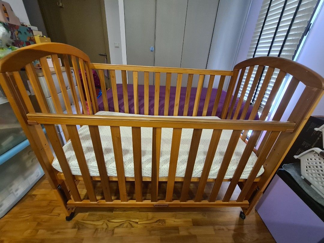 Pinewood Baby Cot, Babies & Kids, Baby Nursery & Kids Furniture, Cots