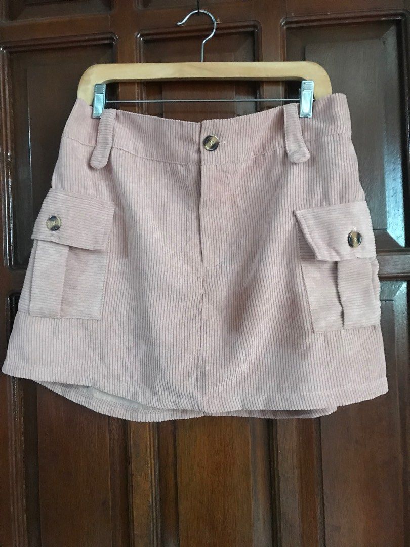 Plus size deals corduroy skirt tan