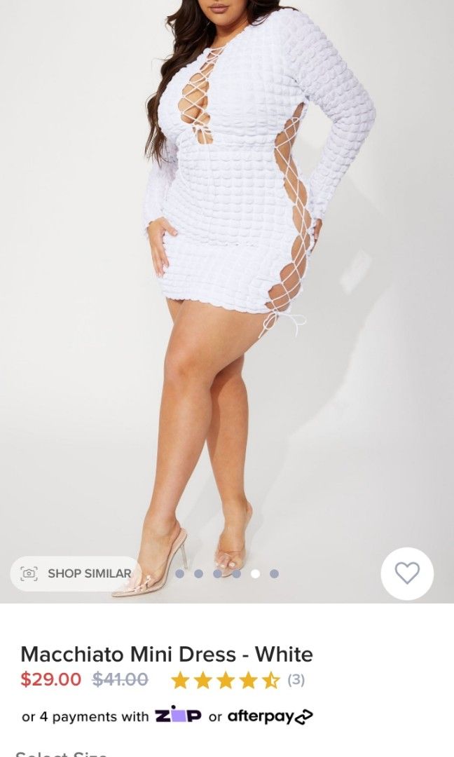 Plus Sized Fashion Nova Curve Bubble Textured Mini Dress in White