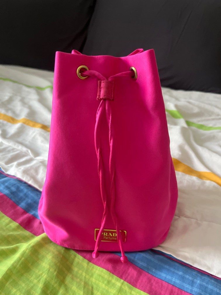 Prada, Bags, Hot Pink Prada Parfums Drawstring Bag