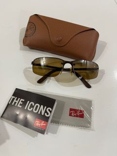 Ray ban half rim brown with polarized lenses for men dad  gift  shades eyewear classic retro style