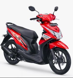Red Automatic Honda Beat Motorcycle