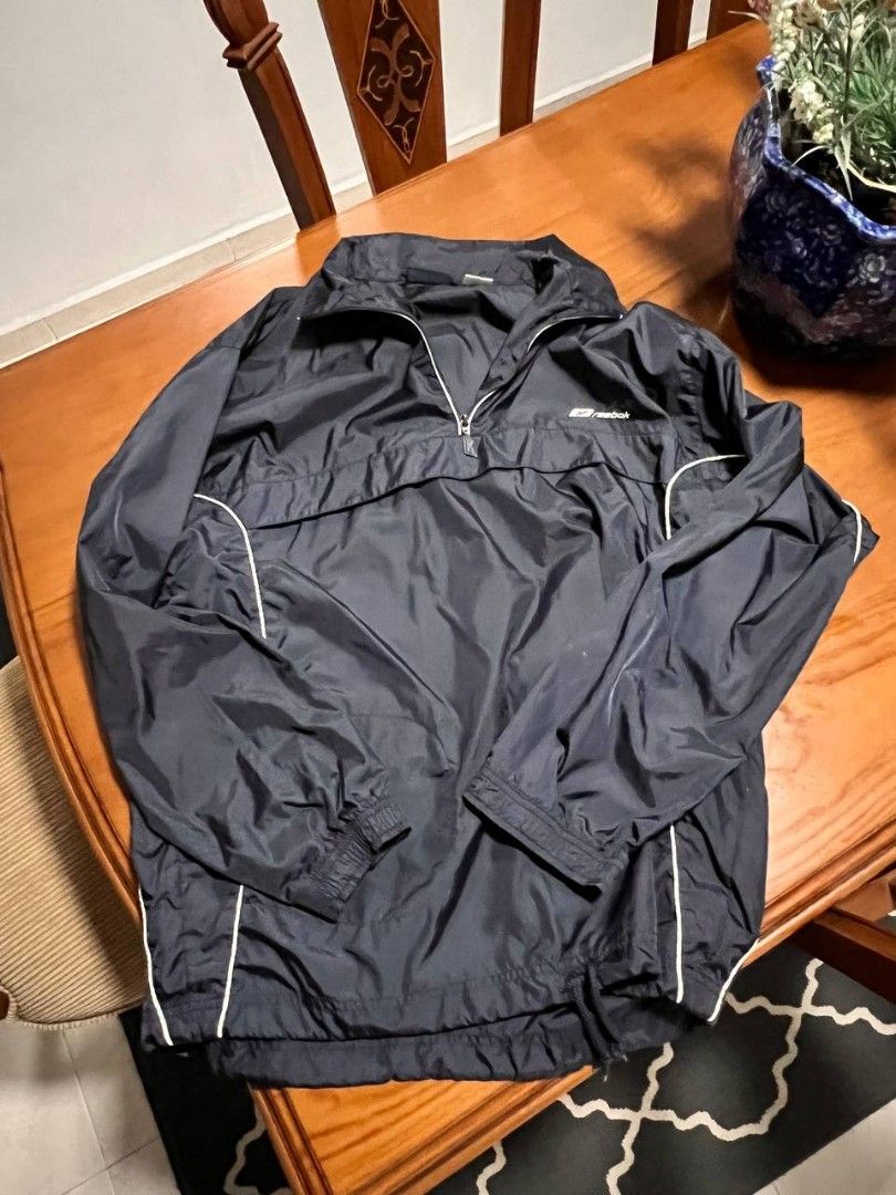 Reebok Quarter Zip Windbreaker Men s Fashion Tops Sets