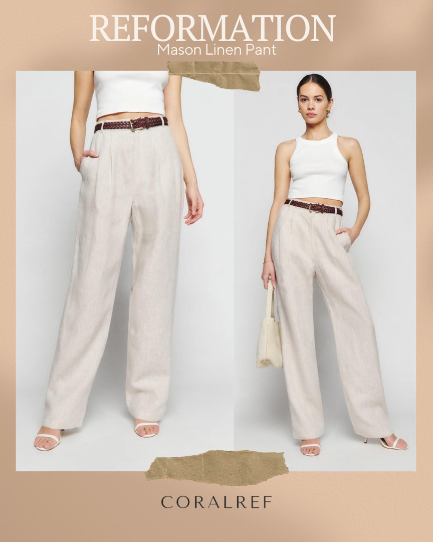 Reformation Mason Linen Pants Women s Fashion Bottoms Other