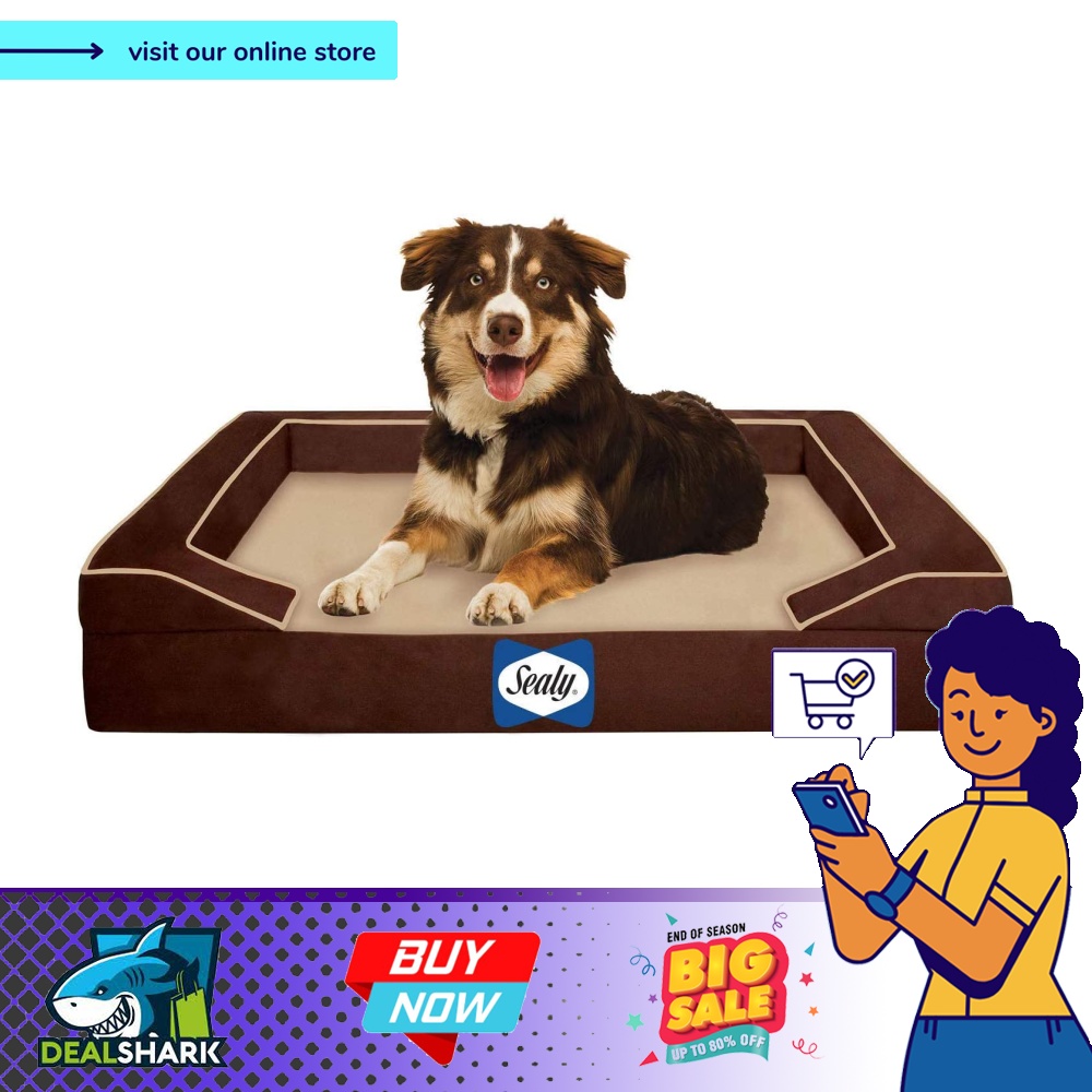 Sealy Lux Pet Dog Bed Quad Layer Technology with Memory Foam