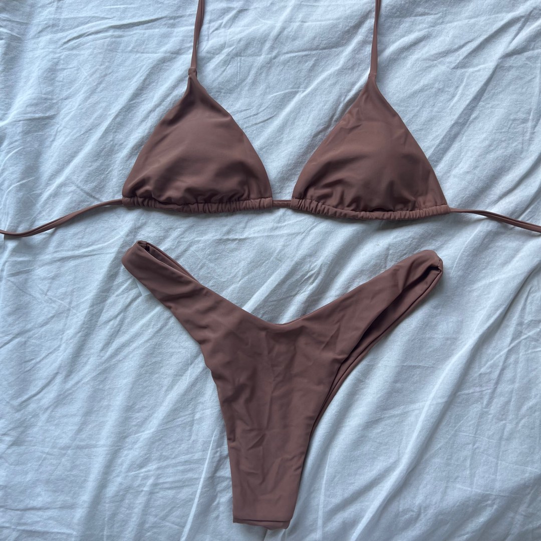 Shein Brown String Bikini on Carousell