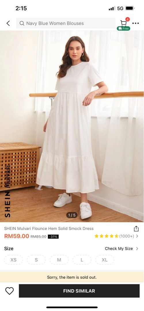 Solid smock hot sale dress