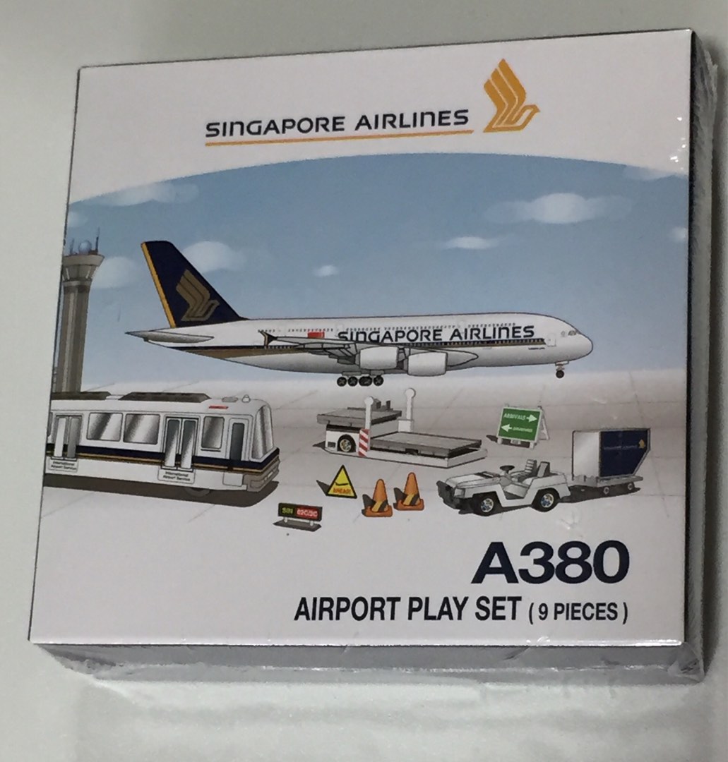 Singapore airline SIA airport playset 9 pieces Airbus A380