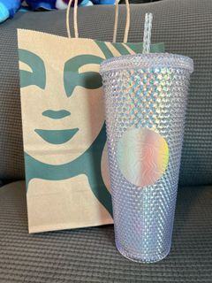Starbucks sparkling Rose Gold Tumbler Holiday 2018 Cold cup 24 oz