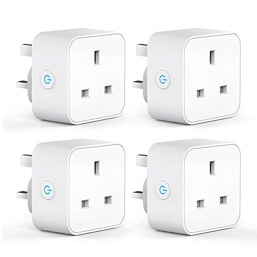 Aoycocr Alexa Smart Plugs - Mini Bluetooth WIFI Smart Socket Switch Works  With Alexa Echo Google Home, Remote Control Smart Outlet with Timer