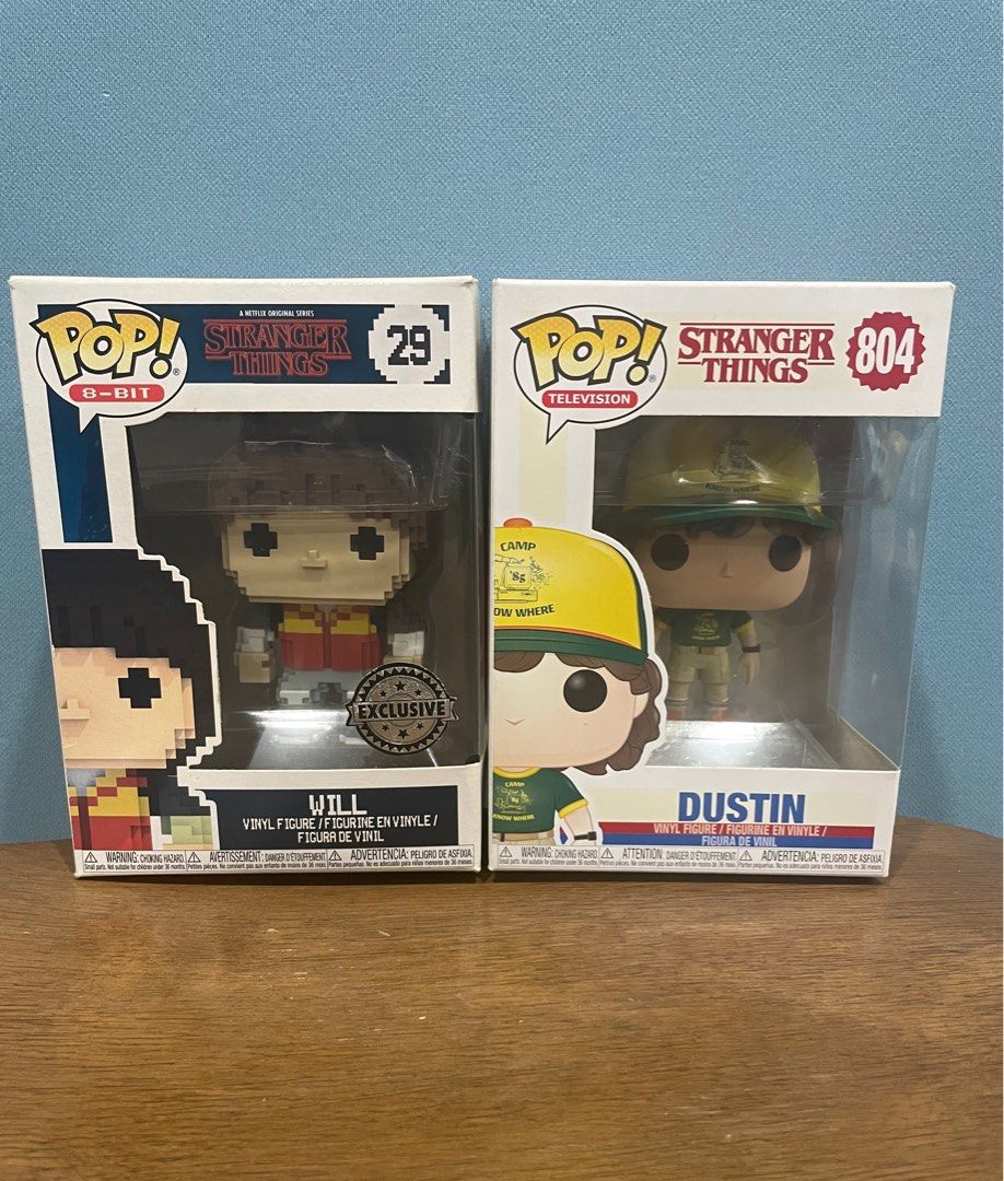 stranger things funko pops 8 bit will and dustin Hobbies Toys