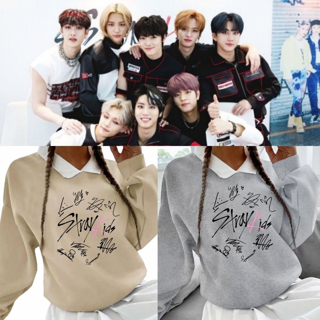 STRAY KIDS LOGO SIGNATURE COLLAR LONG SLEEVE