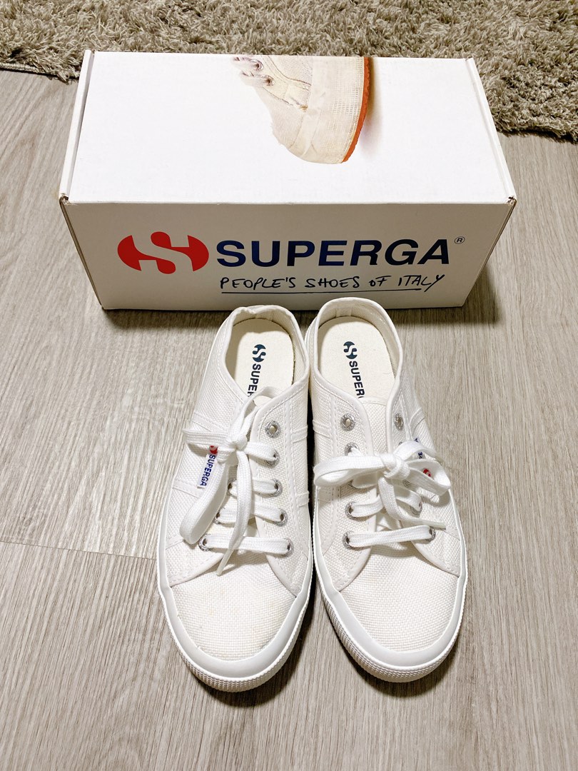 superga mules white