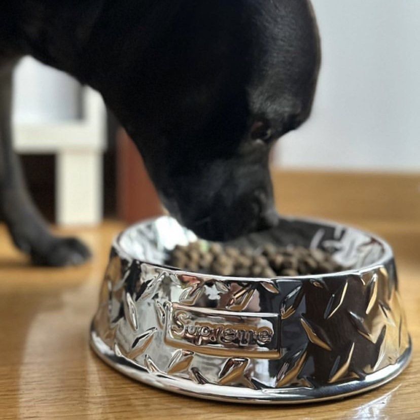 Supreme Diamond Plate Dog Bowl \