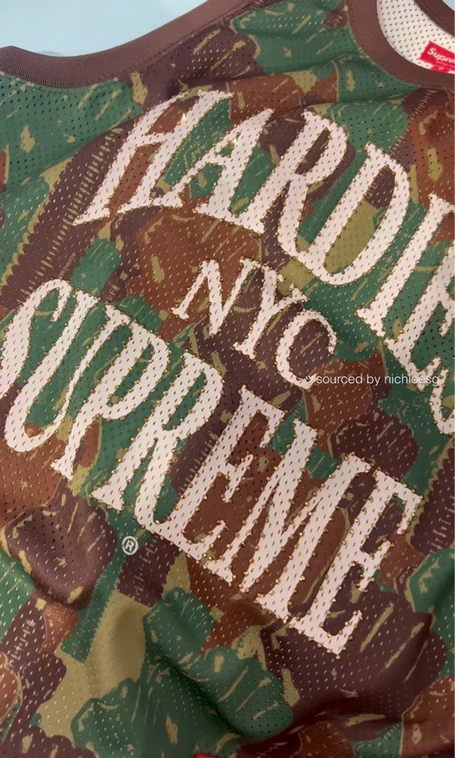 SUPREME HARDIES CAMO BASKETBALL JERSEY, Men's Fashion, Activewear