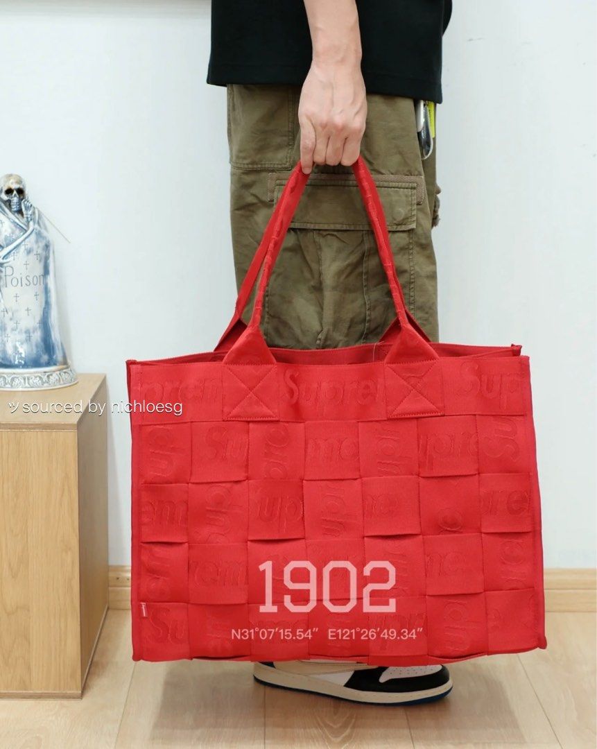 SUPREME Woven Large Tote RED