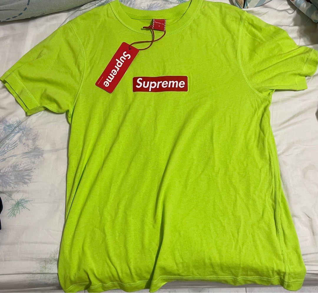Supreme X CDG Lime Green T Shirt Women s Fashion Tops Shirts on
