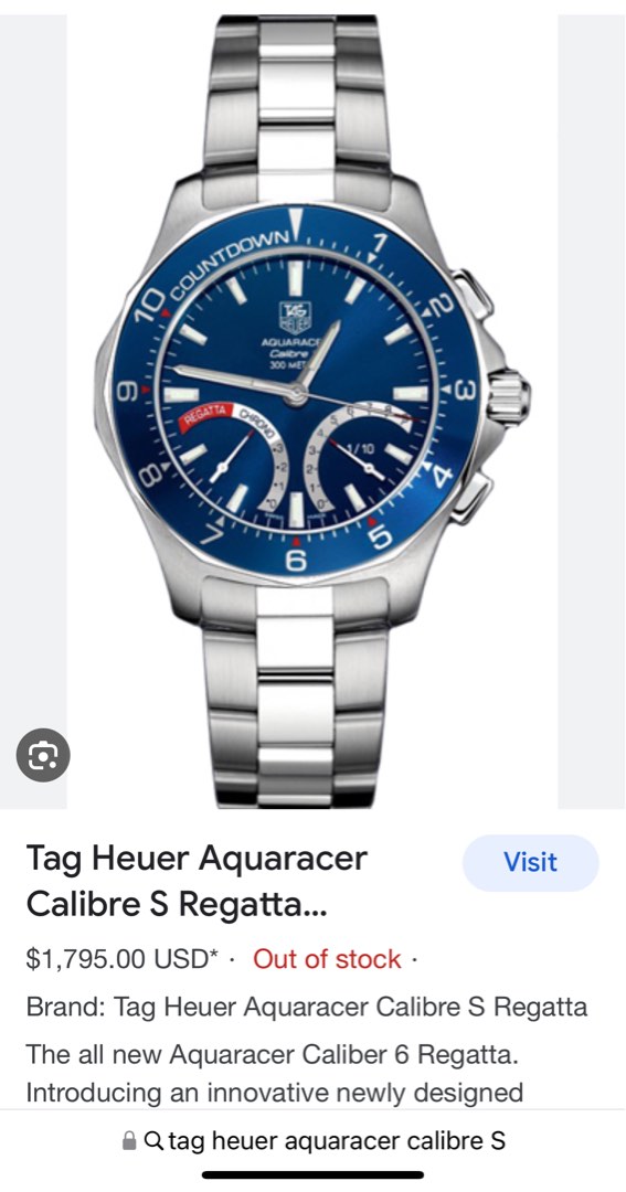 TAG HEUER CAF7110 MENS AQUARACER CALIBRE S BLUE DIAL CAF7110 WATCH ONLY Luxury Watches on Carousell