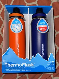 ThermoFlask 24oz set orange & blue