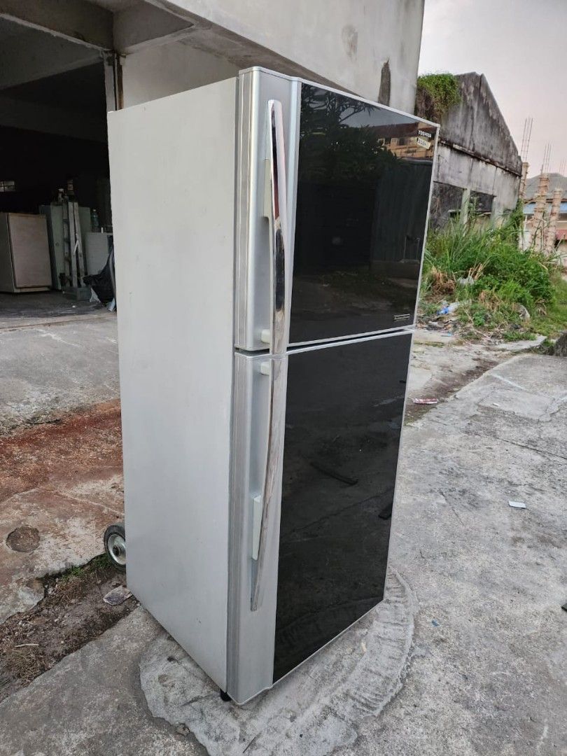 Toshiba black Glass 2 door refrigerator fridge, TV & Home Appliances