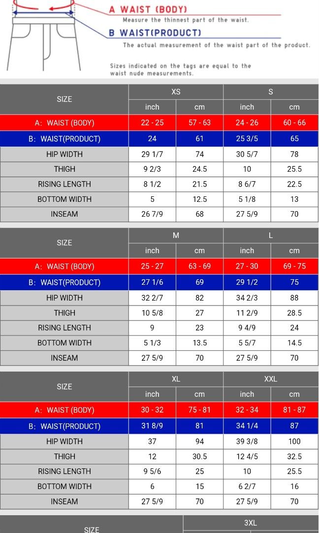 Uniqlo jeans size chart sales