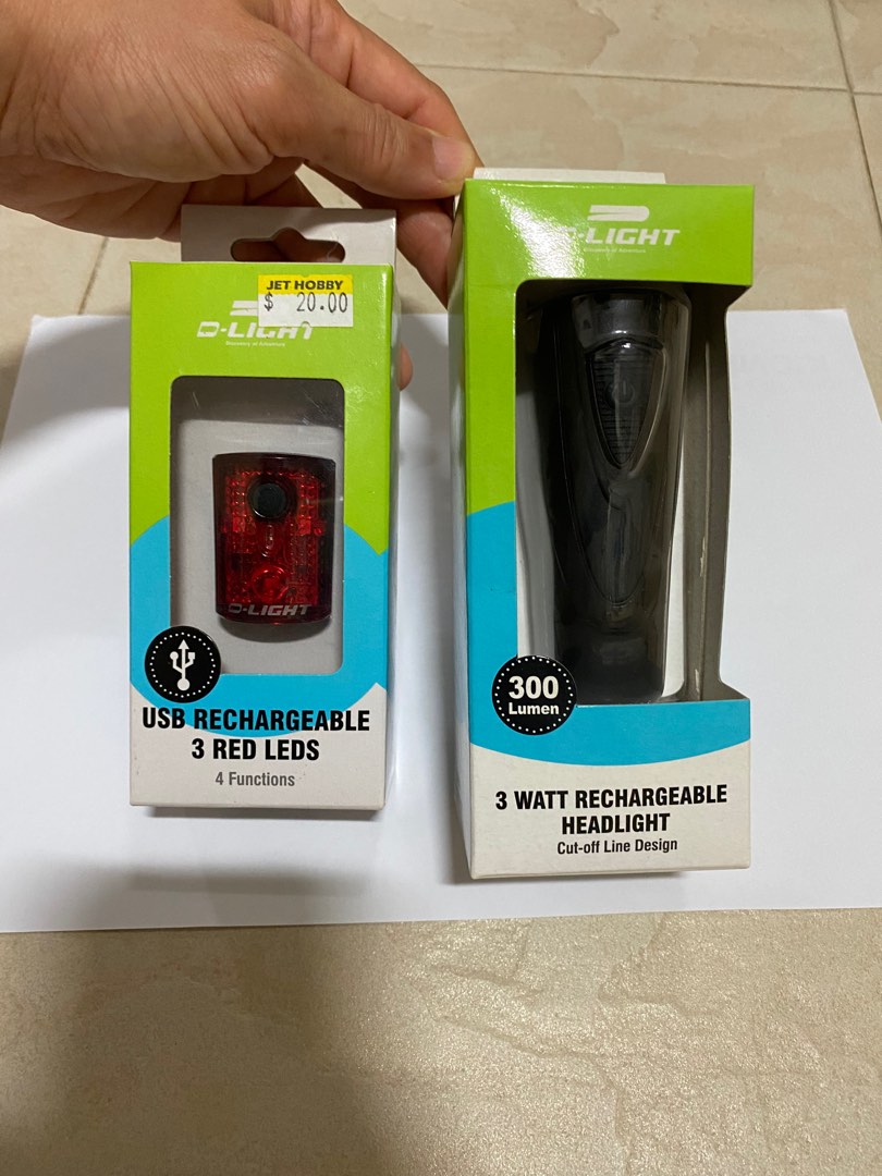 USB Rechargeable Red LEDS  Watt Headlight, Sports Equipment, Bicycles   Parts, Parts  Accessories on Carousell