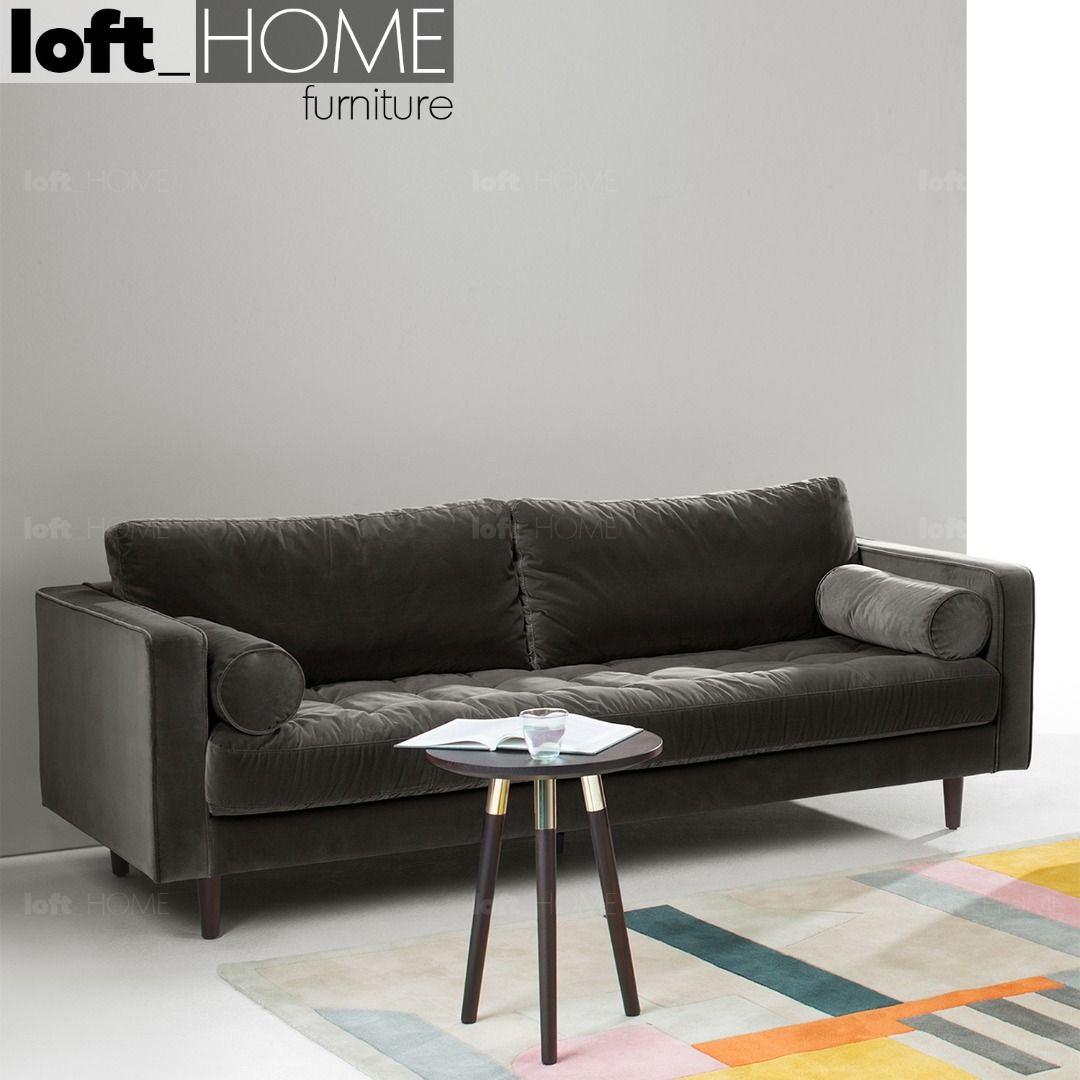 Velvet Sofa 3 Seater Concrete SCOTT, Furniture & Home Living, Furniture