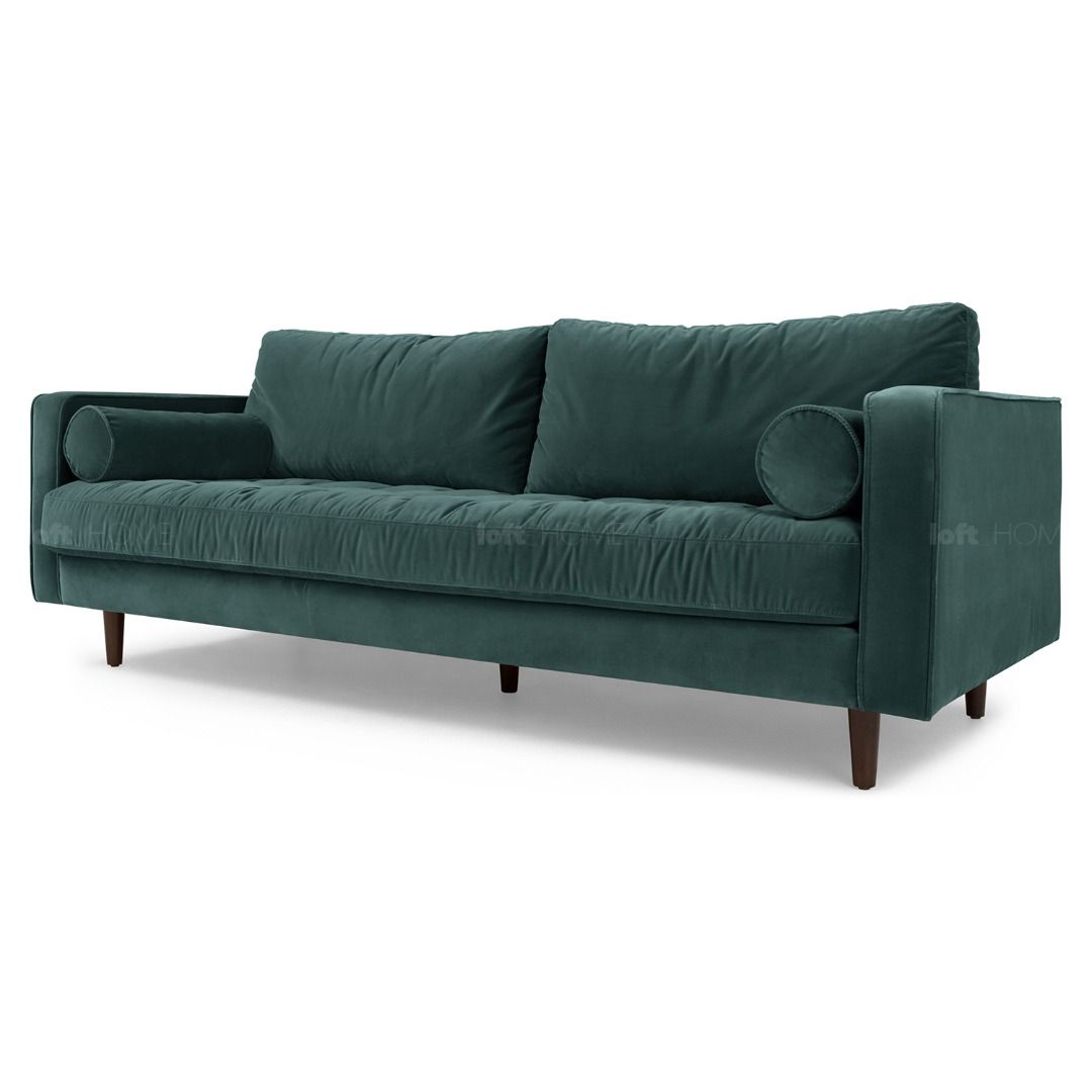 Velvet Sofa 3 Seater Petrol SCOTT, Furniture & Home Living, Furniture