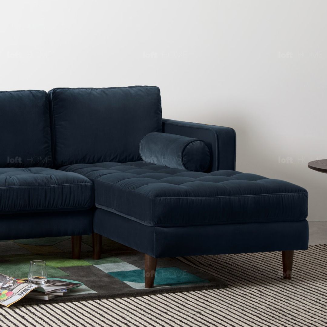 Velvet Sofa L Shape Navy SCOTT, Furniture & Home Living, Furniture