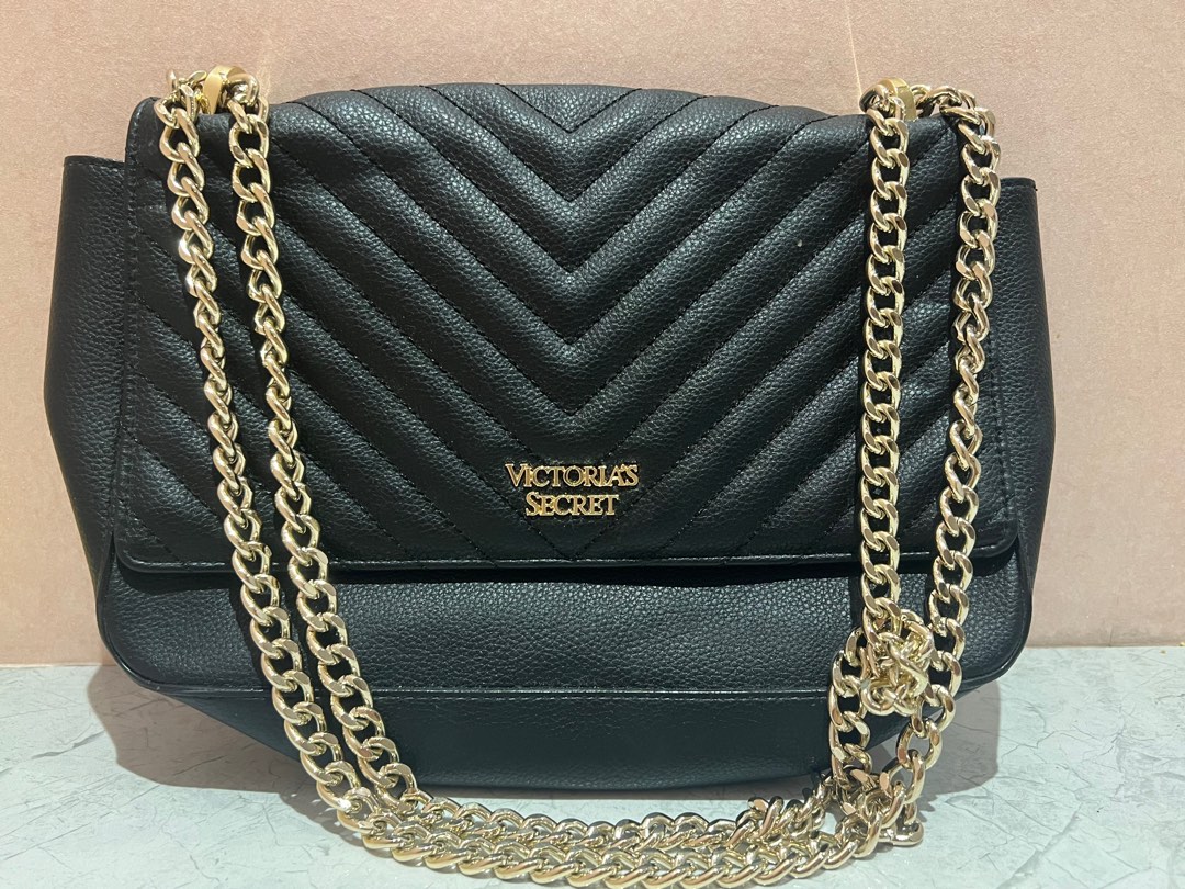 Victoria's Secret Pebbled VQuilted Crossbody Chain Bag, Women's