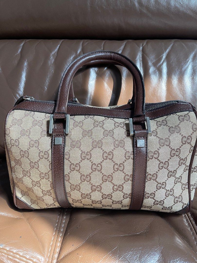 Gucci canvas boston bag best sale