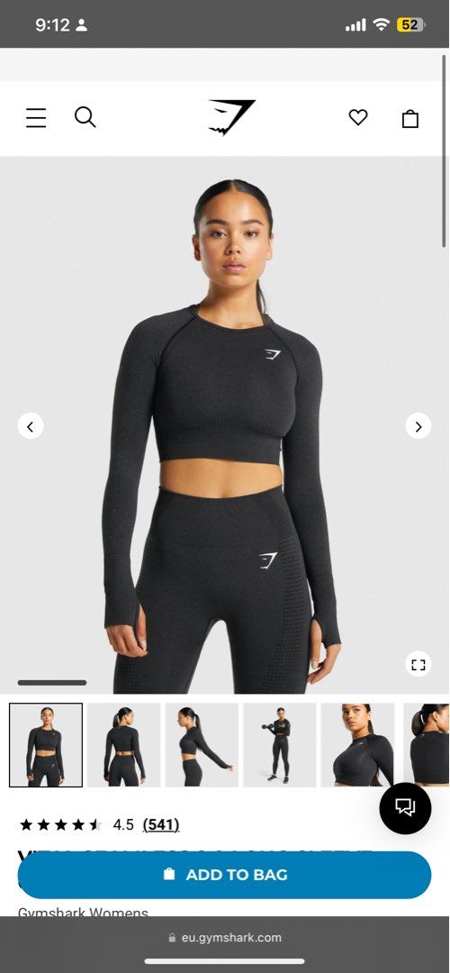 Gymshark VITAL SEAMLESS 2.0 LONG SLEEVE CROP TOP, Women's Fashion,  Activewear on Carousell