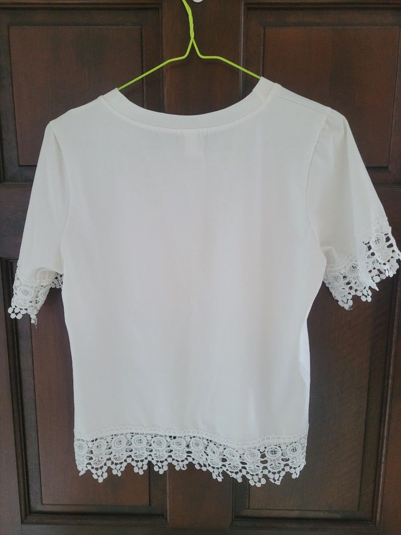 White Lace Tulle Top