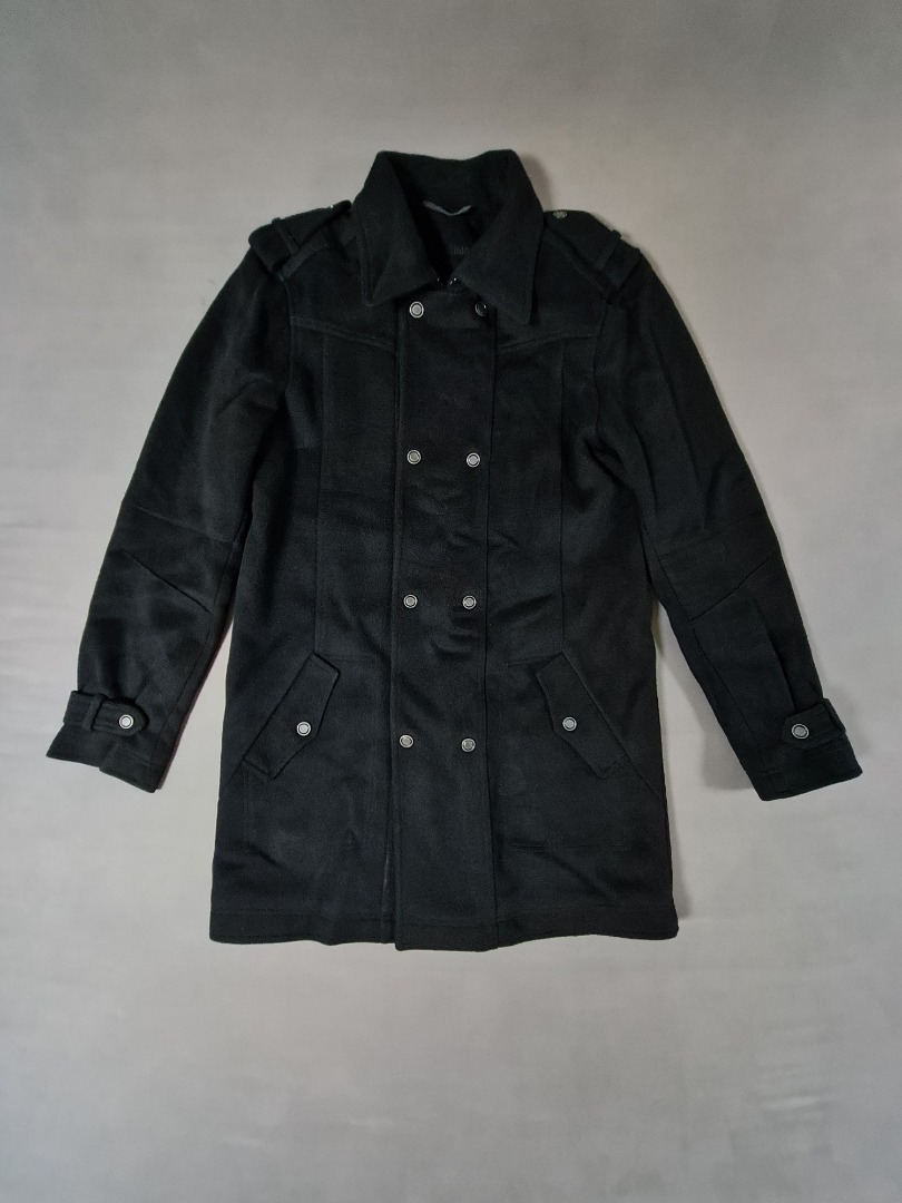 Mens double breasted winter coat hot sale