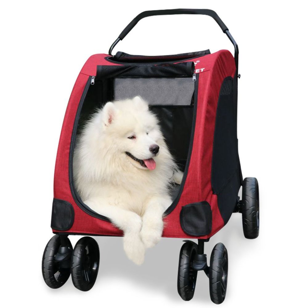 XL Extra Large Pet Stroller for Dog Cat Upgraded Wheel Outdoor Pet Trolley Foldable Design Husky Golden Retriever German